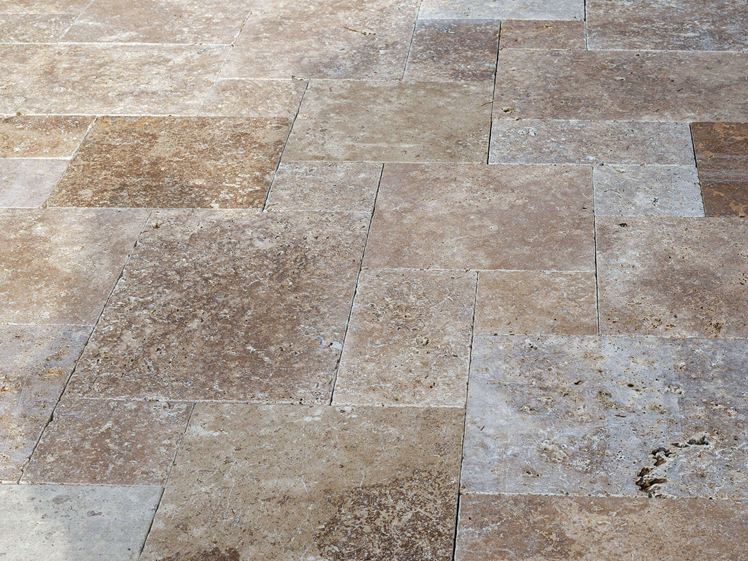 Carrelage Mosaïque Travertin Pierre Naturelle – Aspect Ancien, Couleur Noyer/marron – MOSANI