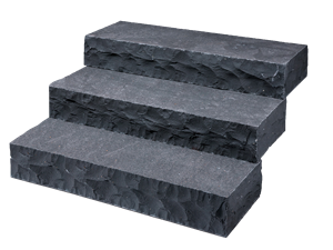 Blocs marches en basalte Takeda bosselé avec fond vide