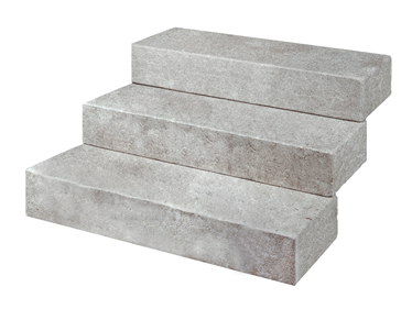 Blocs marches en pierre calcaire Camino Grey avec fond vide