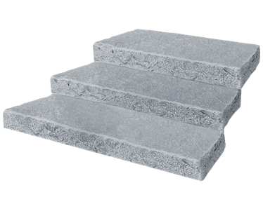 Blocs marches en pierre calcaire Java Blue avec fond vide