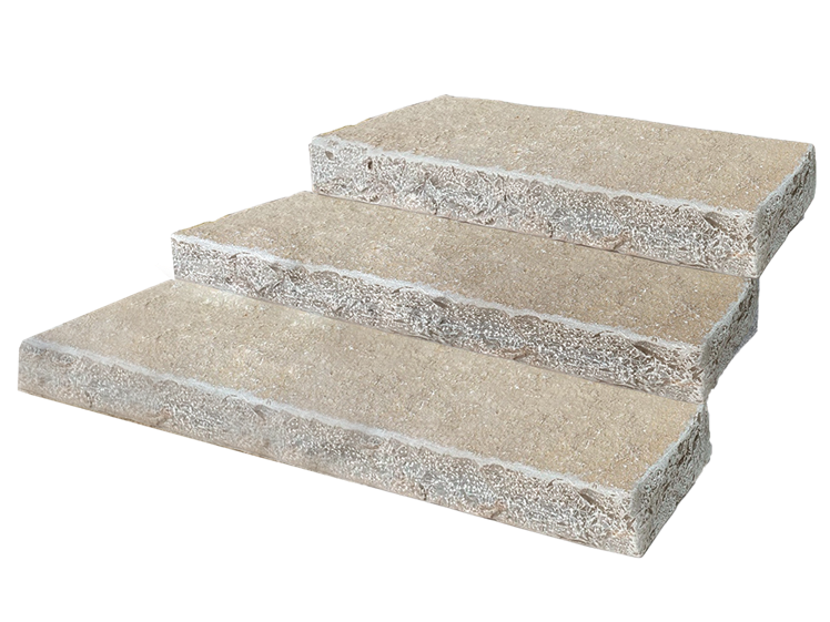 Blocs marches en pierre calcaire Java Sand avec fond vide
