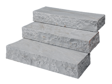 Blocs marches en grès Kandla Grey avec fond vide