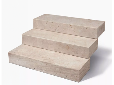 Blocs marches en travertin Medium avec fond vide