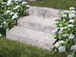 Blocs marches en travertin Silver avec jardin