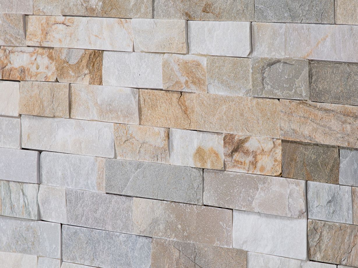 Plaquettes de parement en quartzite Cordoba Gold