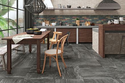 Donnez un style à votre cuisine grâce au carrelage noir effet granite
