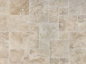 Le carrelage en travertin Ivory Cream vu de haut