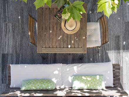 Salon de jardin en bois et dalles Urban Grey Line
